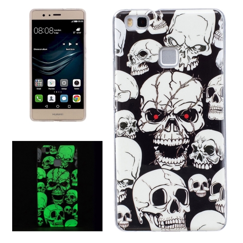 

For Huawei P9 Lite Noctilucent Red Eye Ghost Pattern IMD Workmanship Soft TPU Back Cover Case