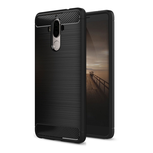 

For Huawei Mate 9 Brushed Texture Carbon Fiber TPU Protective Case(Black)