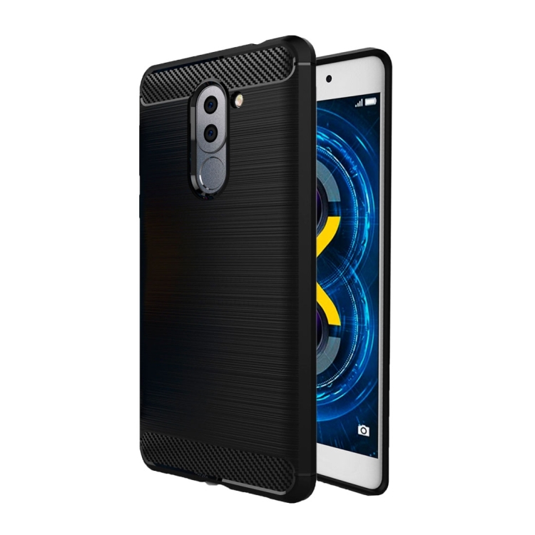 

For Huawei Honor 6X(2016) Brushed Texture Carbon Fiber TPU Protective Case(Black)