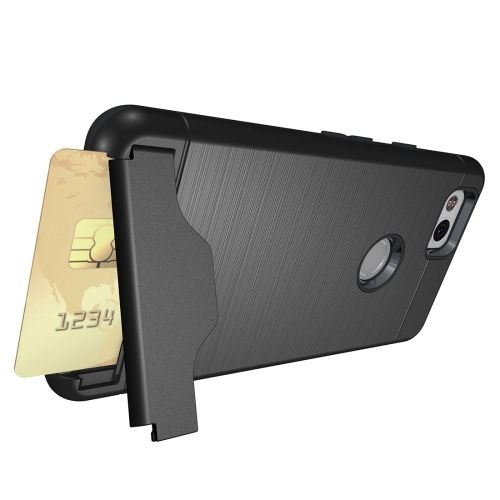 

For Google Pixel 2 Separable PC + TPU Protective Combination Back Case with Holder & Card Slot(Black)