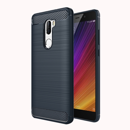 

For Xiaomi Mi 5s Plus Brushed Texture Fiber TPU Rugged Armor Protective Case(Dark Blue)