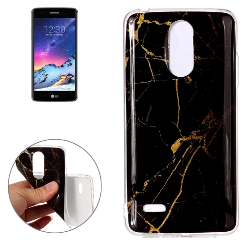 

For LG K8 (2017) (EU Version) Black Marble Pattern TPU Shockproof Protective Back Cover Case