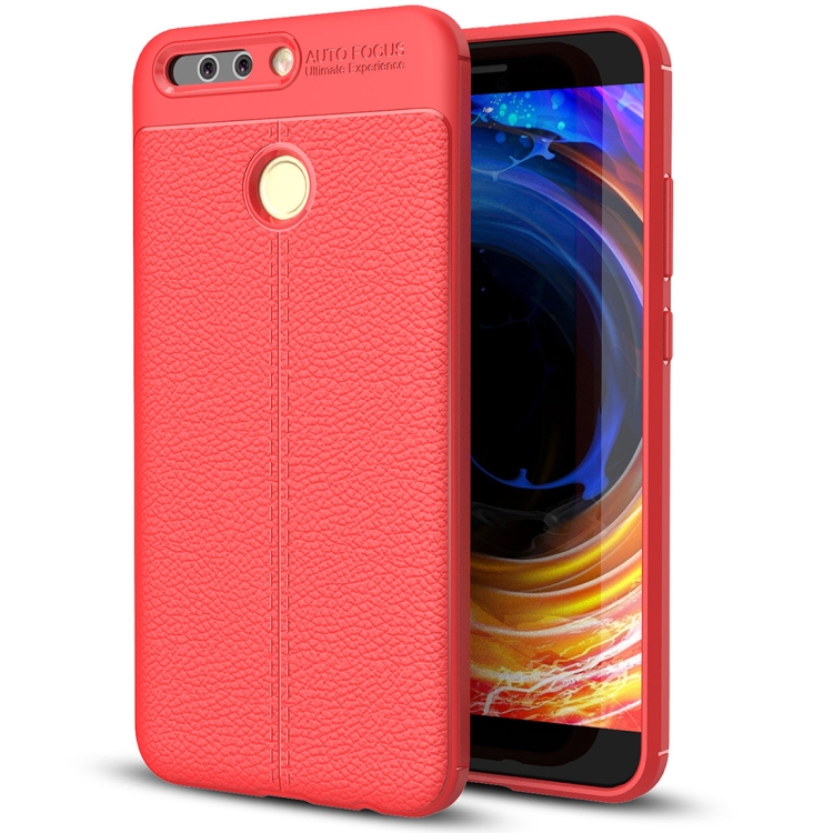 

For Huawei Honor 8 Pro / Honor V9 Litchi Texture Full Coverage TPU Protective Back Cover Case (Red)