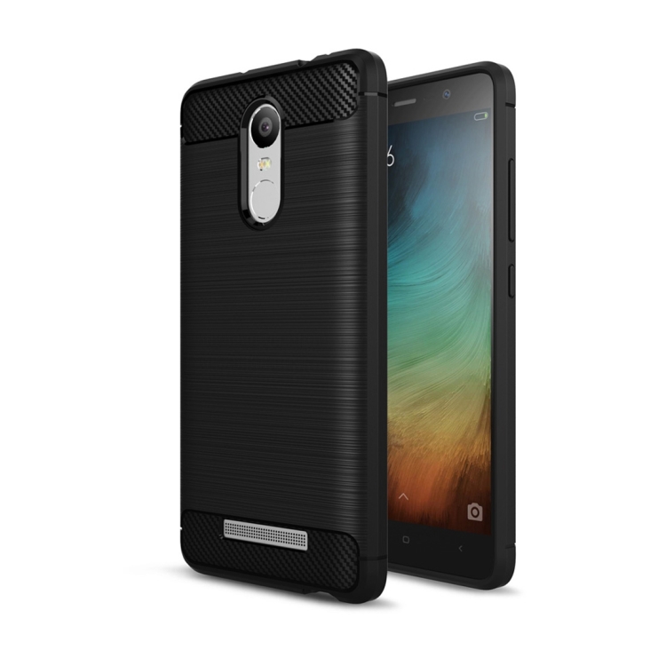 

For Xiaomi Redmi Note 3 Brushed Texture Carbon Fiber Shockproof TPU Rugged Armor Protective Case (Black)