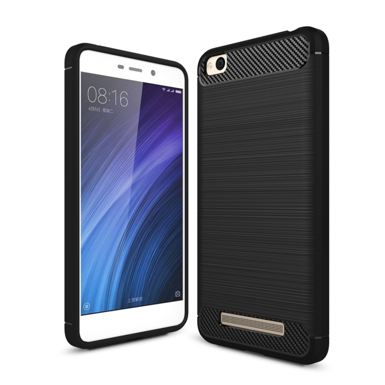 

For Xiaomi Redmi 4A Brushed Texture Carbon Fiber Shockproof TPU Rugged Armor Protective Case (Black)