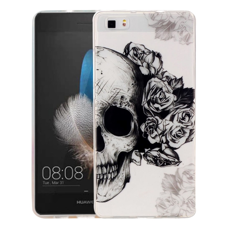 

For Huawei P8 Lite Skull Pattern IMD Workmanship Soft TPU Protective Case