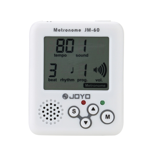 

JOYO JM-60 Mini Portable Rechargeable Clip-on Electronic Digital Metronome Tone Generator Tuner for Guitar Violin Ukulele (White)