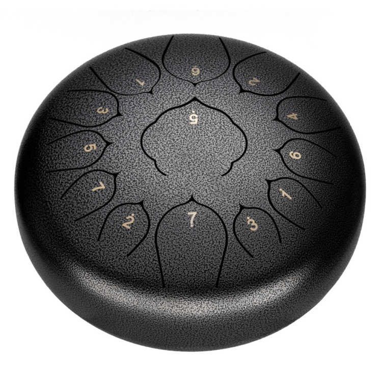 

[US Warehouse] 12 inch 13-tone Steel Tongue Drum Stainless Steel Handpan Drum Empty Drum (Black)