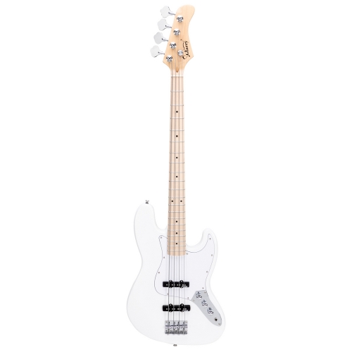 

[US Warehouse] Glarry GJazz Ⅱ Electric Bass Guitar with Wilkinson Pickup & Warwick Bass Strings (White)