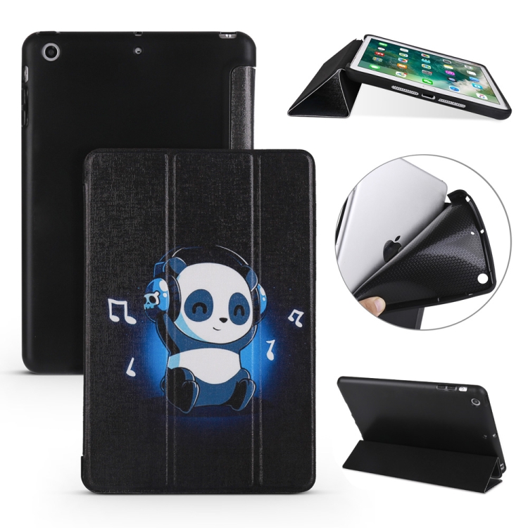 

Music Panda Pattern Horizontal Flip PU Leather Case for iPad mini 3 / 2 / 1, with Three-folding Holder & Honeycomb TPU Cover