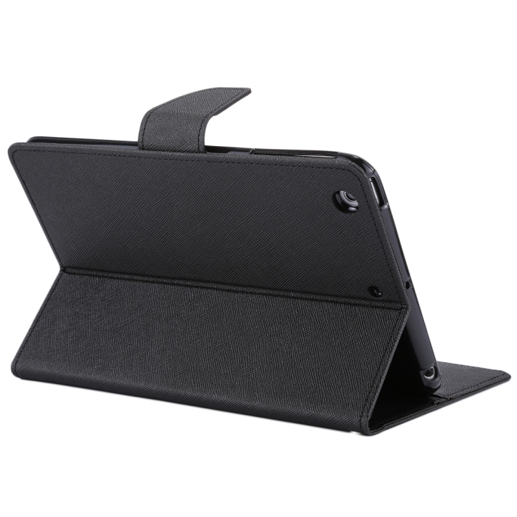 

MERCURY GOOSPERY FANCY DIARY for iPad mini 3 / 2 Cross Texture Leather Case with Card Slot & Holder & Wallet(Black)