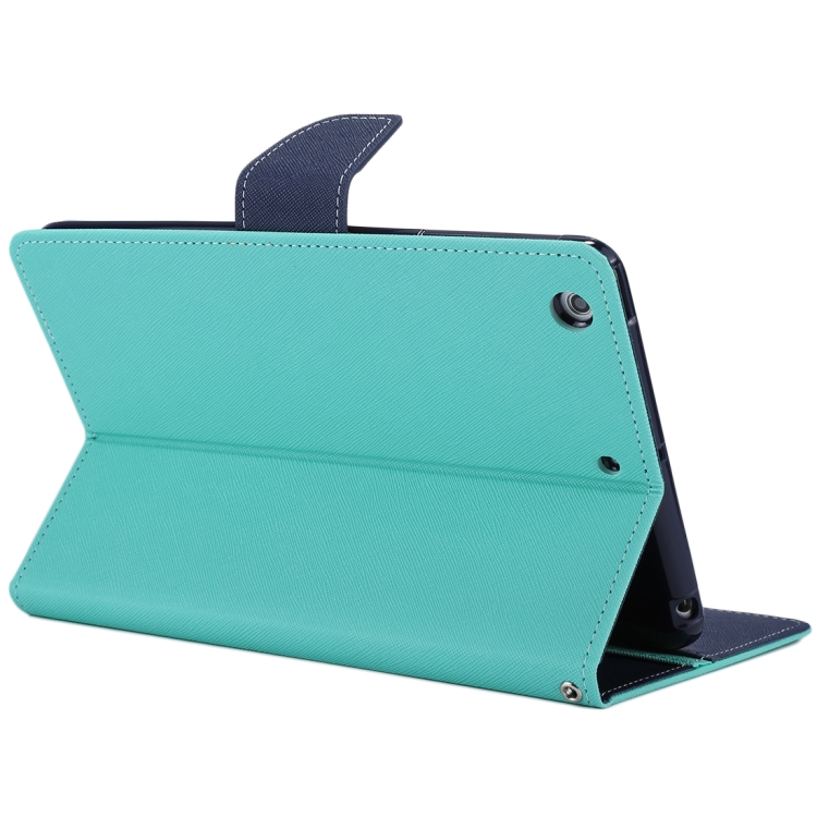 

GOOSPERY FANCY DIARY for iPad mini 3 / 2 Cross Texture Leather Case with Card Slot & Holder & Wallet(Mint Green)