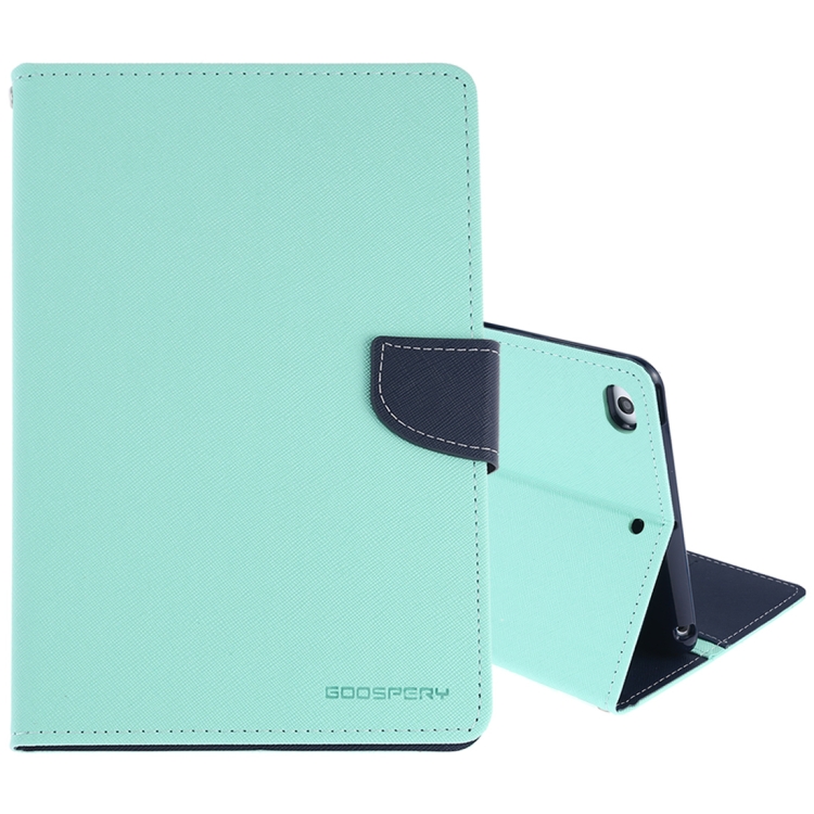

GOOSPERY FANCY DIARY Horizontal Flip Leather Case for iPad Mini (2019), with Holder & Card Slots & Wallet (Mint Green)