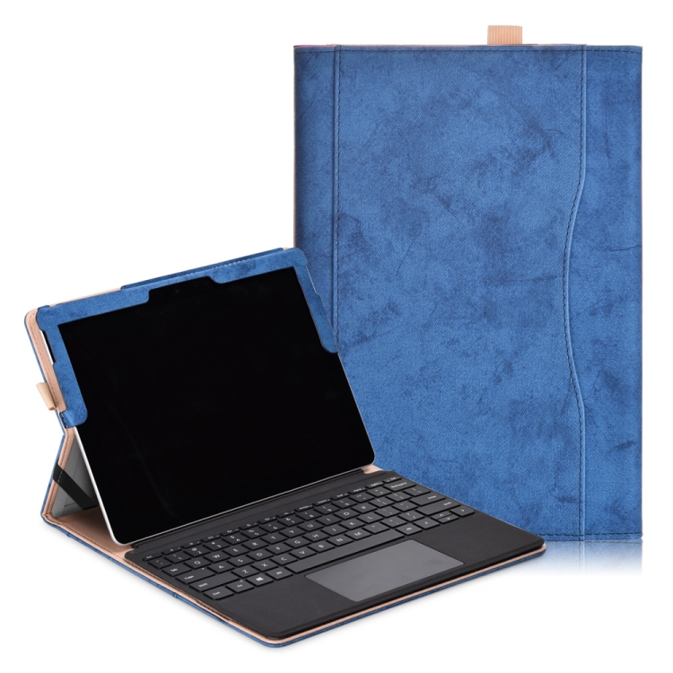 

Cowhide Texture PU Laptop Bag Leather Case for Microsoft Surface Go (Dark Blue)