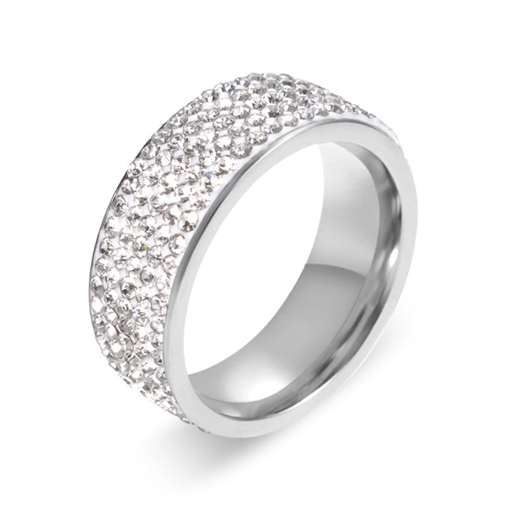 

Stainless Steel Eternity Ring For Wedding Band Engagement Promise High Quality Crystal And Rhinestones Inlaid Circle Round, US Size:9, Inner Diameter: 19 mm, Perimeter: 60 mm