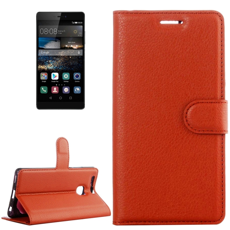 

For Huawei P9 Litchi Texture Horizontal Flip Leather Case with Holder & Card Slots & Wallet(Brown)