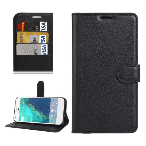 

For Google Pixel XL Litchi Texture Horizontal Flip Leather Case with Holder & Card Slots & Wallet(Black)