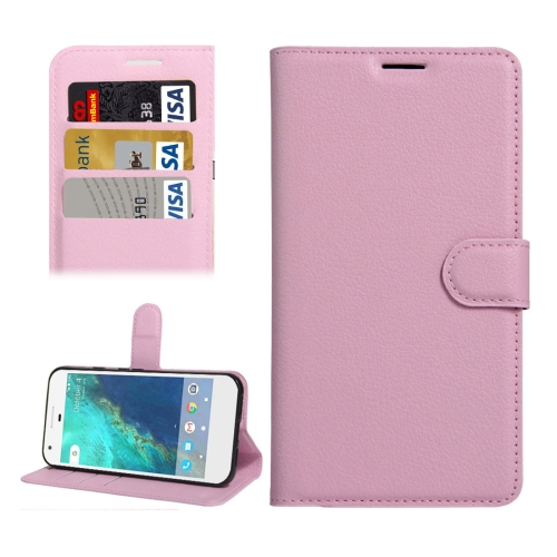 

For Google Pixel XL Litchi Texture Horizontal Flip Leather Case with Holder & Card Slots & Wallet(Pink)