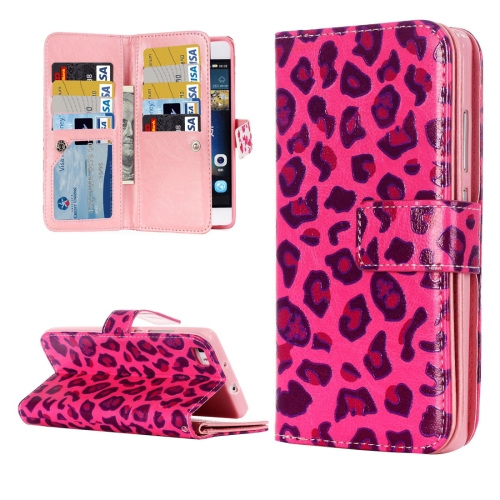

For Huawei P8 Lite Matenga Leopard Pattern Horizontal Flip Leather Case with 9 Card Slots & Wallet & Holder