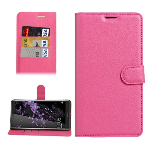 

For Huawei Honor NOTE 8 Litchi Texture Horizontal Flip Leather Case with Holder & Card Slots & Wallet(Magenta)