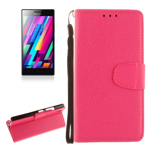 

For Lenovo P70 / P70-t Litchi Texture Horizontal Flip PU Leather Case with Holder & Card Slots & Wallet & Photo Frame & Lanyard(Magenta)