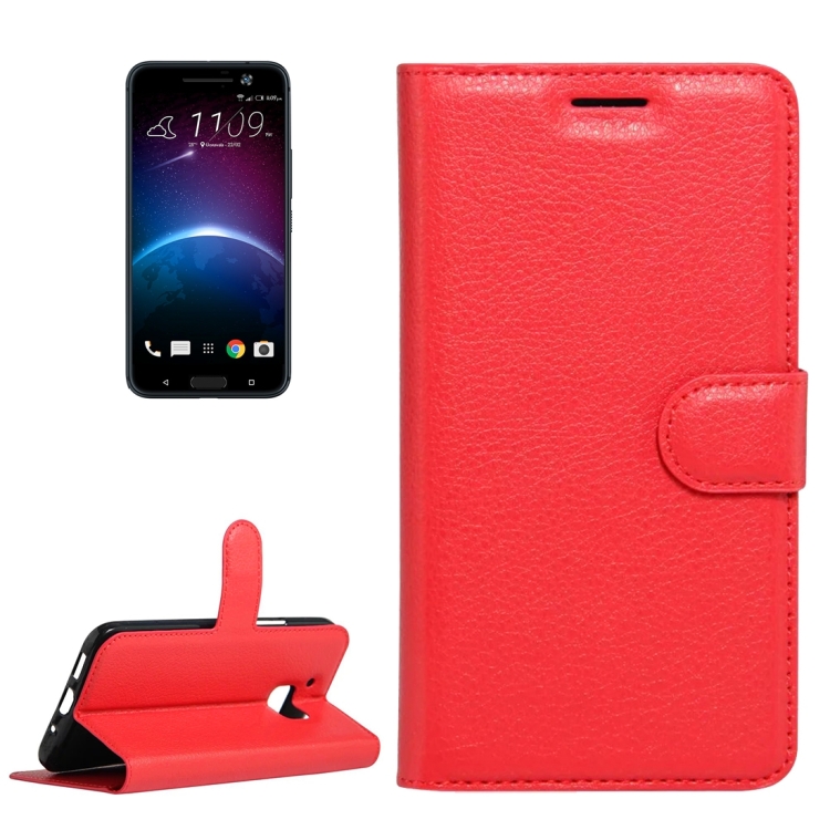 

For HTC 10 Litchi Texture Horizontal Flip Leather Case with Holder & Card Slots & Wallet(Red)