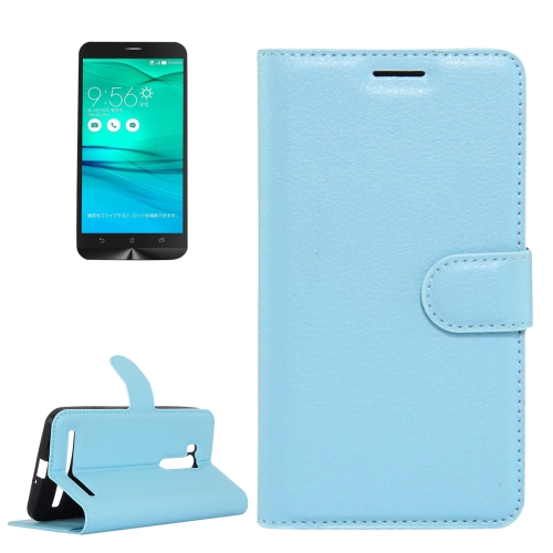 

For ASUS Zenfone Go TV / ZB551KL Litchi Texture Horizontal Flip Genuine Leather Case with Holder & Card Slots & Wallet(Blue)
