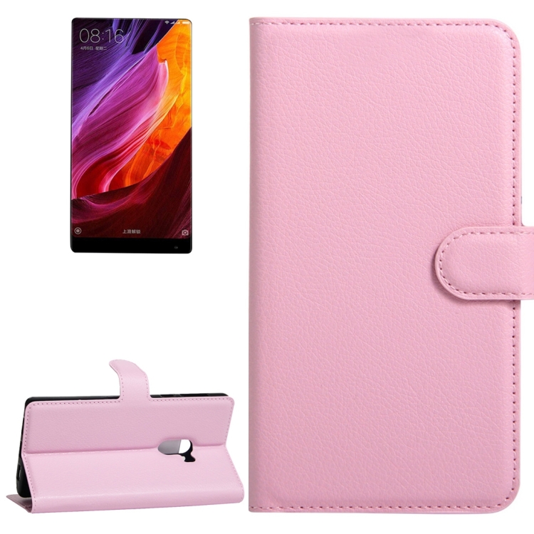 

For Xiaomi MIX Litchi Texture Horizontal Flip Leather Case with Holder & Card Slots & Wallet (Pink)
