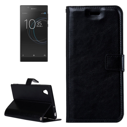

For Sony Xperia L1 Crazy Horse Texture Horizontal Flip Leather Case with Holder & Card Slots & Wallet & Photo Frame(Black)