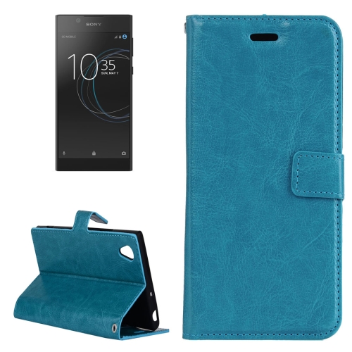 

For Sony Xperia L1 Crazy Horse Texture Horizontal Flip Leather Case with Holder & Card Slots & Wallet & Photo Frame(Blue)
