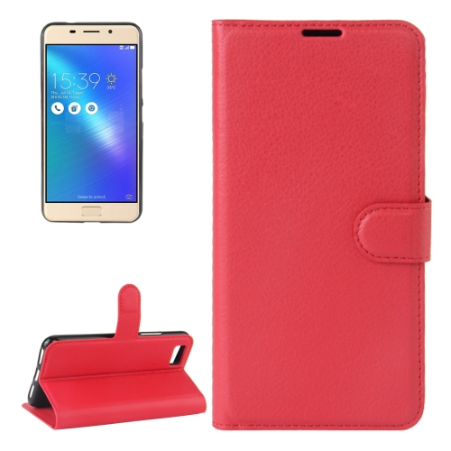 

For ASUS ZenFone 3s Max (ZC521TL) Litchi Texture Horizontal Flip Leather Case with Holder & Card Slots & Wallet(Red)