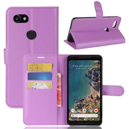 

For Google Pixel 2 XL Litchi Texture Horizontal Flip Leather Case with Holder & Card Slots & Wallet (Purple)