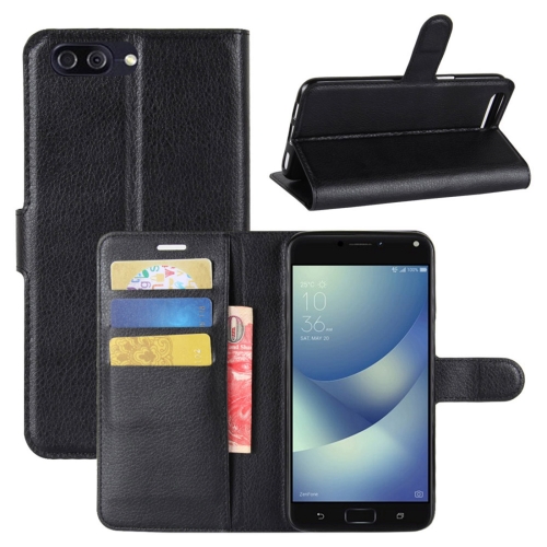 

For Asus Zenfone 4 Max ZC554KL Litchi Texture Horizontal Flip Leather Case with Holder & Card Slots & Wallet (Black)