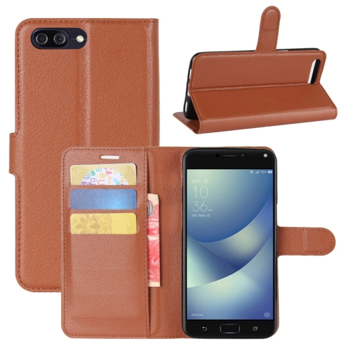 

For Asus Zenfone 4 Max ZC554KL Litchi Texture Horizontal Flip Leather Case with Holder & Card Slots & Wallet (Brown)