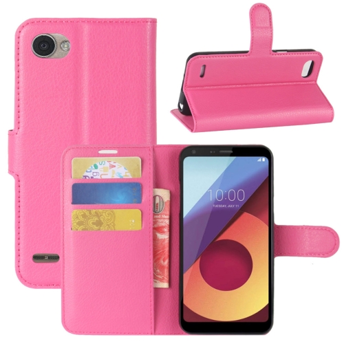 

For LG Q6 Litchi Texture Horizontal Flip Leather Case with Holder & Card Slots & Wallet (Magenta)