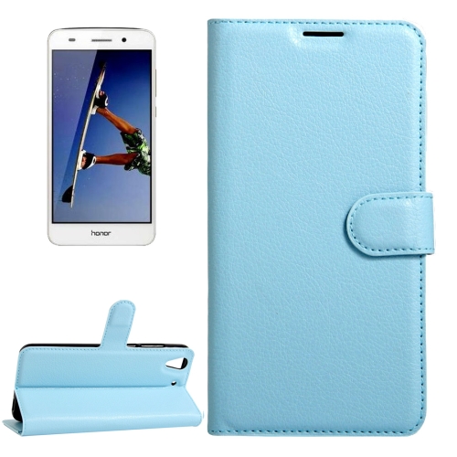 

For Huawei Honor 5A & Y6 II Litchi Texture Horizontal Flip Leather Case with Magnetic Buckle & Holder & Card Slots & Wallet(Blue)