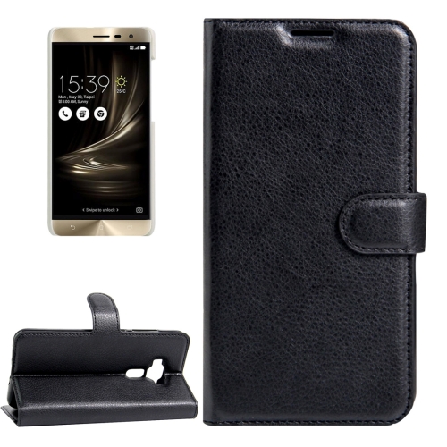 

For ASUS ZenFone 3 / ZE552KL Litchi Texture Horizontal Flip Leather Case with Magnetic Buckle & Holder & Card Slots & Wallet(Black)