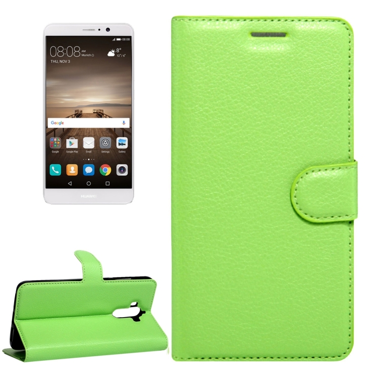 

For Huawei Mate 9 Litchi Texture Horizontal Flip Leather Case with Magnetic Buckle & Holder & Card Slots & Wallet (Green)