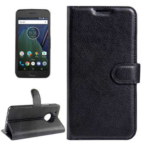 

For Motorola Moto G Plus (5th Gen.) Litchi Texture Horizontal Flip Leather Case with Magnetic Buckle & Holder & Card Slots & Wallet (Black)