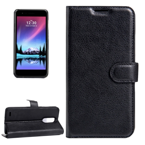 

For LG K8 (2017) EU Version Litchi Texture Horizontal Flip Leather Case with Magnetic Buckle & Holder & Card Slots & Wallet(Black)