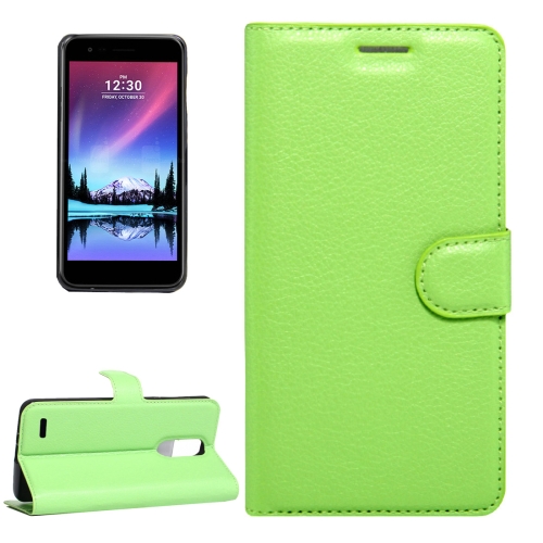 

For LG K8 (2017) EU Version Litchi Texture Horizontal Flip Leather Case with Magnetic Buckle & Holder & Card Slots & Wallet(Green)