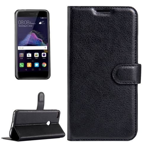 

For Huawei P8 Lite (2017) & P9 Lite (2017) & Honor 8 Lite Litchi Texture Horizontal Flip Leather Case with Magnetic Buckle & Holder & Card Slots & Wallet (Black)