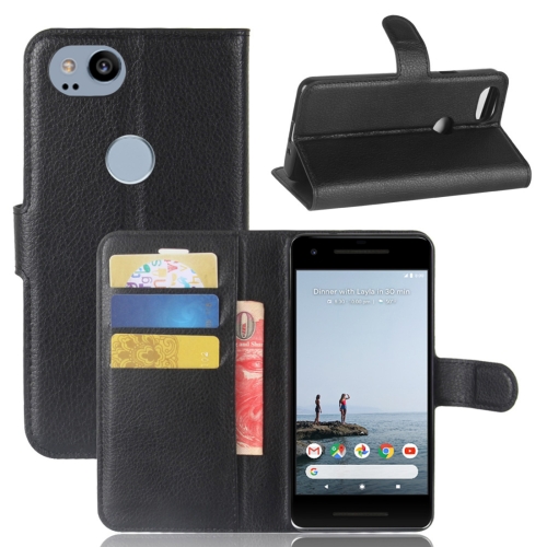 

For Google Pixel 2 Litchi Texture Horizontal Flip Leather Case with Holder & Card Slots & Wallet (Black)