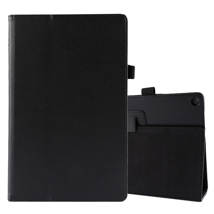 

For Amazon Fire HD 10 (2017) Litchi Texture Horizontal Flip Leather Case with Holder (Black)