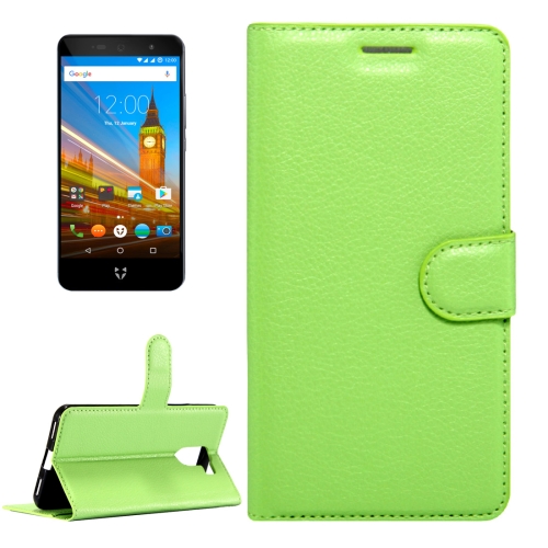 

For Wileyfox Swift 2 & Wileyfox Swift 2 Plus (5.0) Litchi Texture Horizontal Flip Leather Case with Magnetic Buckle & Holder & Card Slots & Wallet (Green)