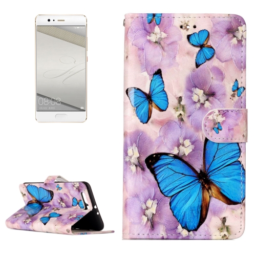 

For Huawei P10 Plus Gloss Oil Embossed Purple Butterfly Pattern Horizontal Flip Leather Case with Holder & Card Slots & Wallet & Photo Frame