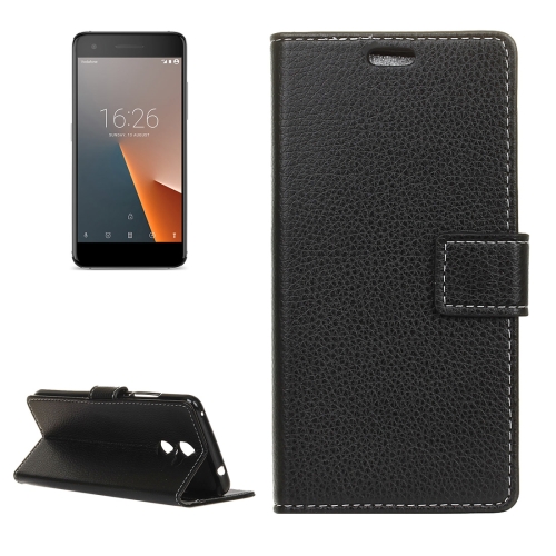 

For Vodafone Smart V8 Litchi Texture Horizontal Flip Leather Case with Holder & Card Slots & Wallet & Photo Frame (Black)