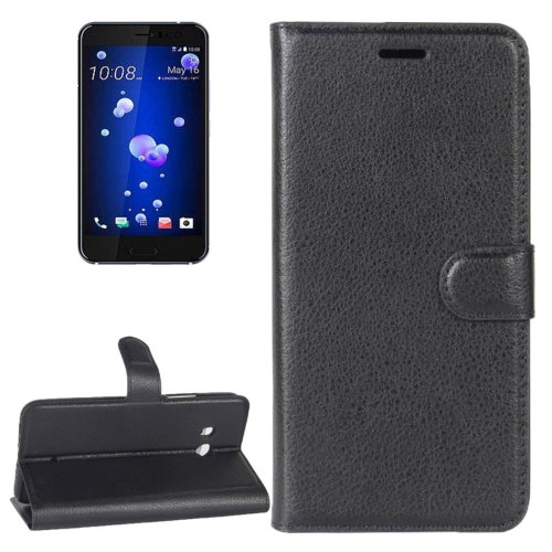 

For HTC U11 Litchi Texture Horizontal Flip Leather Case with Holder & Card Slots & Wallet(Black)