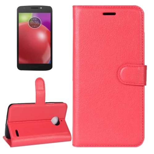 

For Motorola Moto E4 (EU Version) Litchi Texture Horizontal Flip Leather Case with Holder & Card Slots & Wallet(Red)