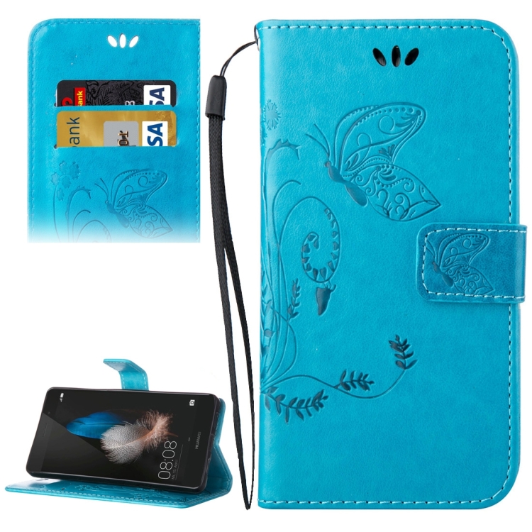 

For Huawei P8 Lite Crazy Horse Texture Printing Horizontal Flip Leather Case with Holder & Card Slots & Wallet & Lanyard(Blue)